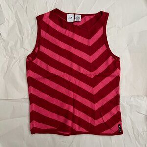 A/X Armani Exchange Asymmetric-Neck Top Sleeveless w/ Angora Rabbit Hair Size M